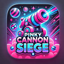 Pinky Cannon Siege 3D arcade game with pink and blue glowing spheres